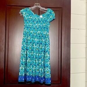 A bright blue green dress from 2000’s London Times